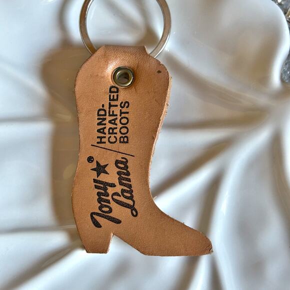 Tony Lama Hand Crafted Boots Boot Shape Leather Keychain - Picture 1 of 4